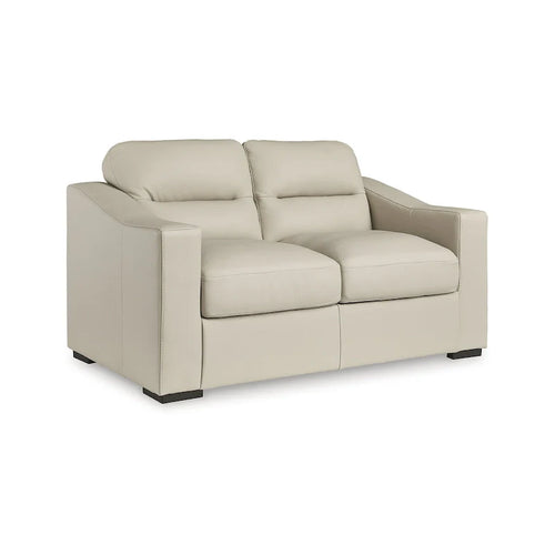 Divanetto imbottito beige con seduta imbottita e telaio classico