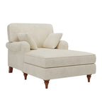 Chauffeuse da interno oversize da 103 cm con cuscini, braccioli arrotolati e velluto a coste, beige