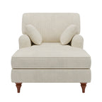 Chauffeuse da interno oversize da 103 cm con cuscini, braccioli arrotolati e velluto a coste, beige