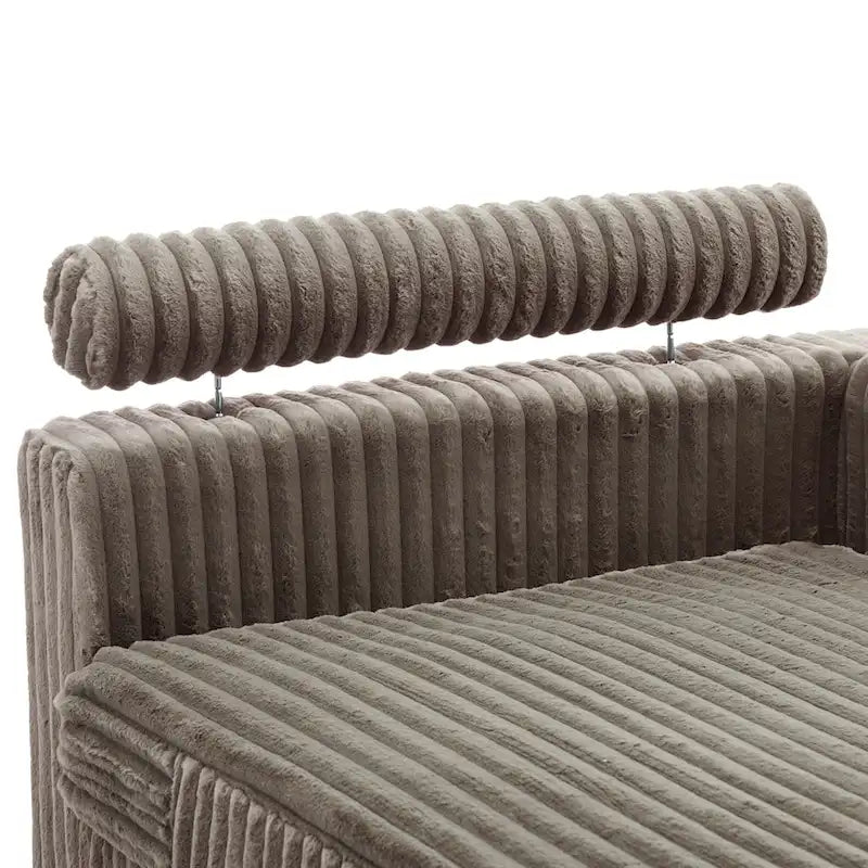 Chaise Longue da Interno Moderna in Velluto a Coste Morbido