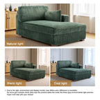 Chaise Longue da Interno Moderna in Velluto a Coste Morbido