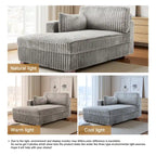 Chaise Longue da Interno Moderna in Velluto a Coste Morbido