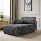 Chaise Longue da Interno Moderna in Velluto a Coste Morbido