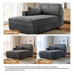 Chaise Longue da Interno Moderna in Velluto a Coste Morbido