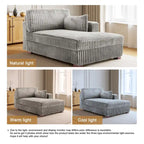 Chaise Longue da Interno Moderna in Velluto a Coste Morbido