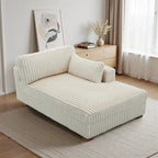 Chaise Longue da Interno Moderna in Velluto a Coste Morbido