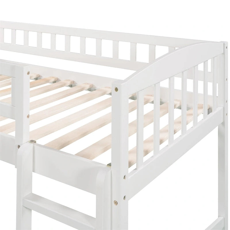 Letto a soppalco singolo con scivolo e scaletta