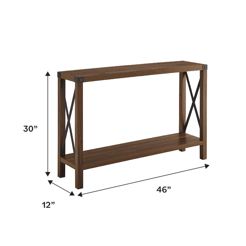 Tavolo da ingresso X-Frame in stile rustico da 46 pollici