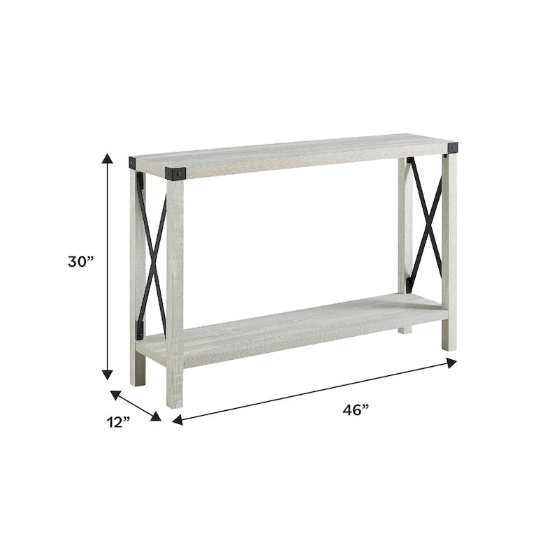 Tavolo da ingresso X-Frame in stile rustico da 46 pollici