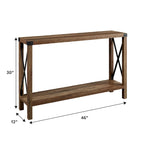 Tavolo da ingresso X-Frame in stile rustico da 46 pollici