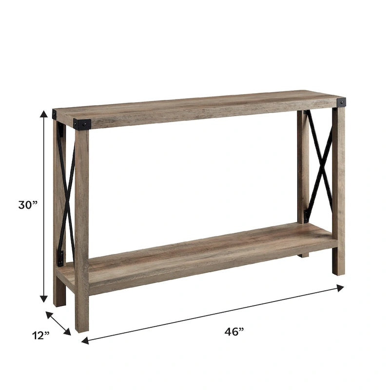 Tavolo da ingresso X-Frame in stile rustico da 46 pollici