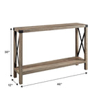 Tavolo da ingresso X-Frame in stile rustico da 46 pollici