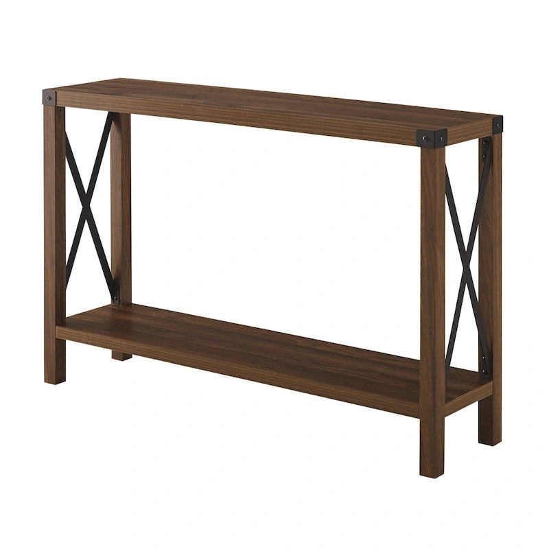 Tavolo da ingresso X-Frame in stile rustico da 46 pollici