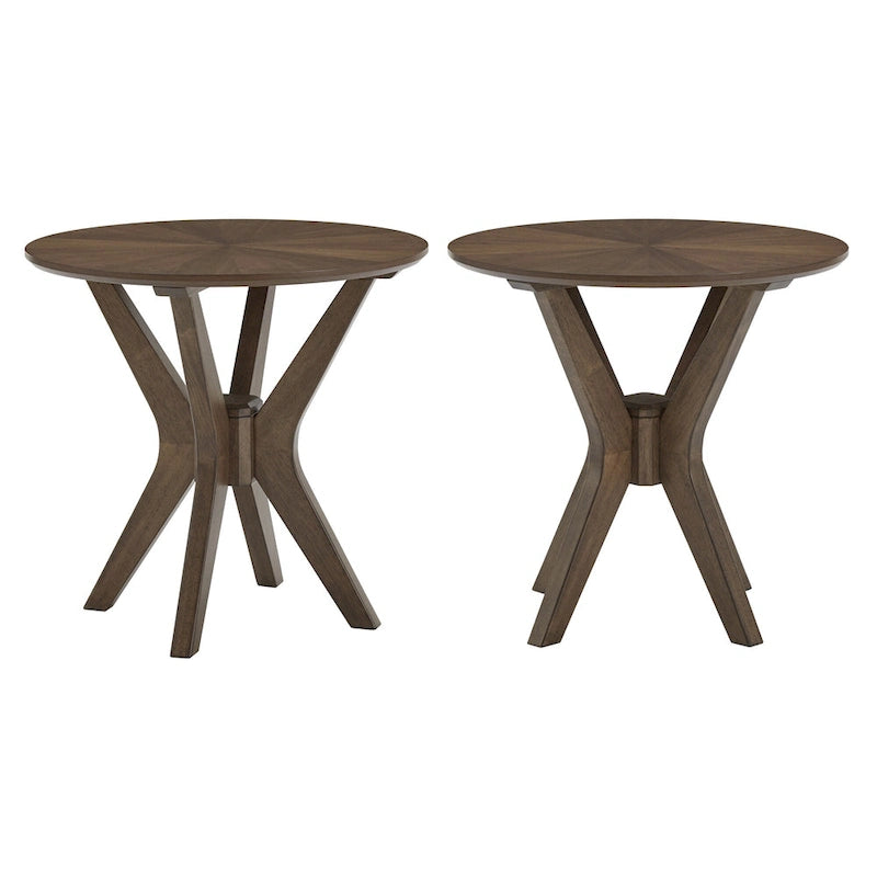 Tavolino rotondo in noce Mid-Century Modern