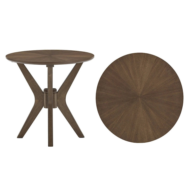 Tavolino rotondo in noce Mid-Century Modern