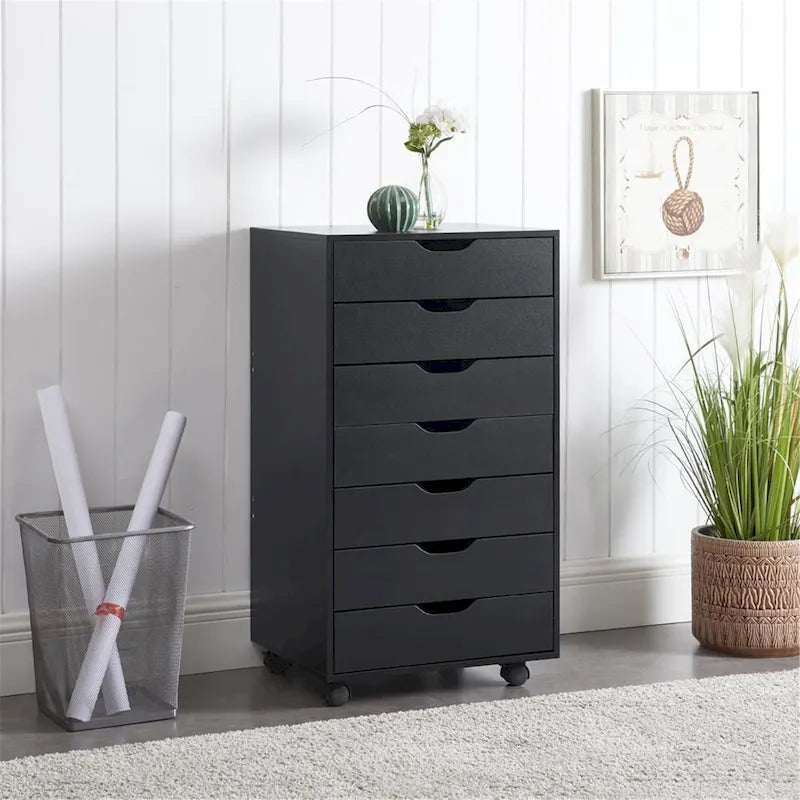 Cassettiera moderna ed elegante con maniglie a gola, armadietto multiuso per ufficio