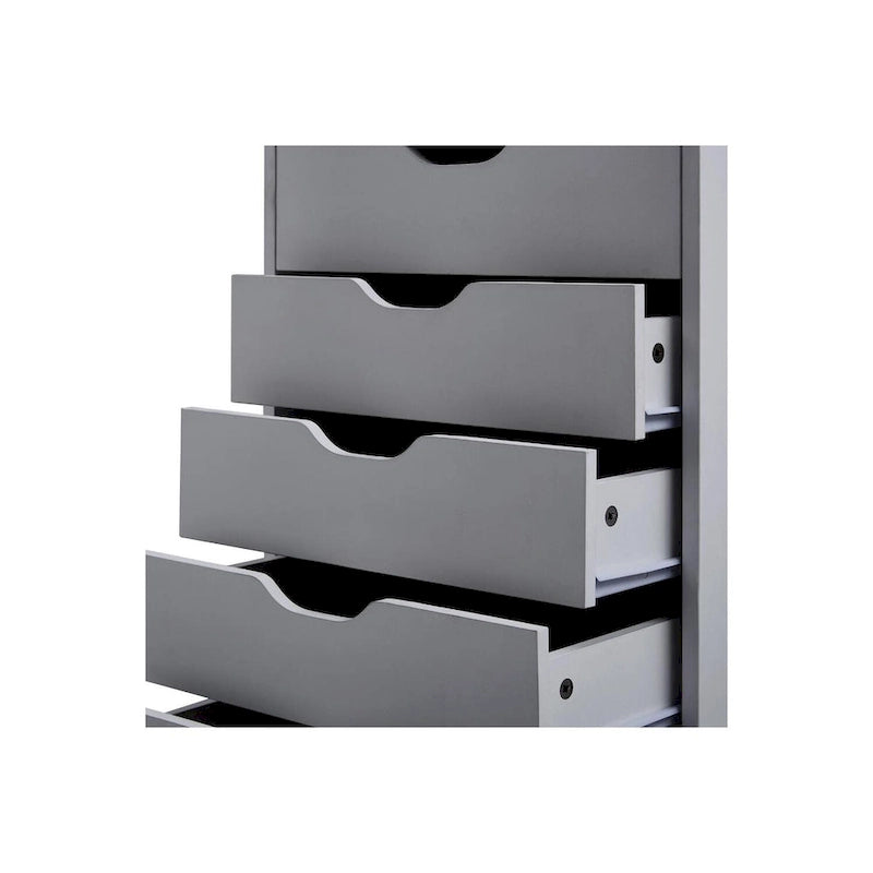 Cassettiera moderna ed elegante con maniglie a gola, armadietto multiuso per ufficio