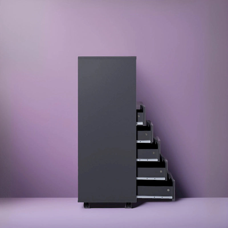 Cassettiera moderna ed elegante con maniglie a gola, armadietto multiuso per ufficio