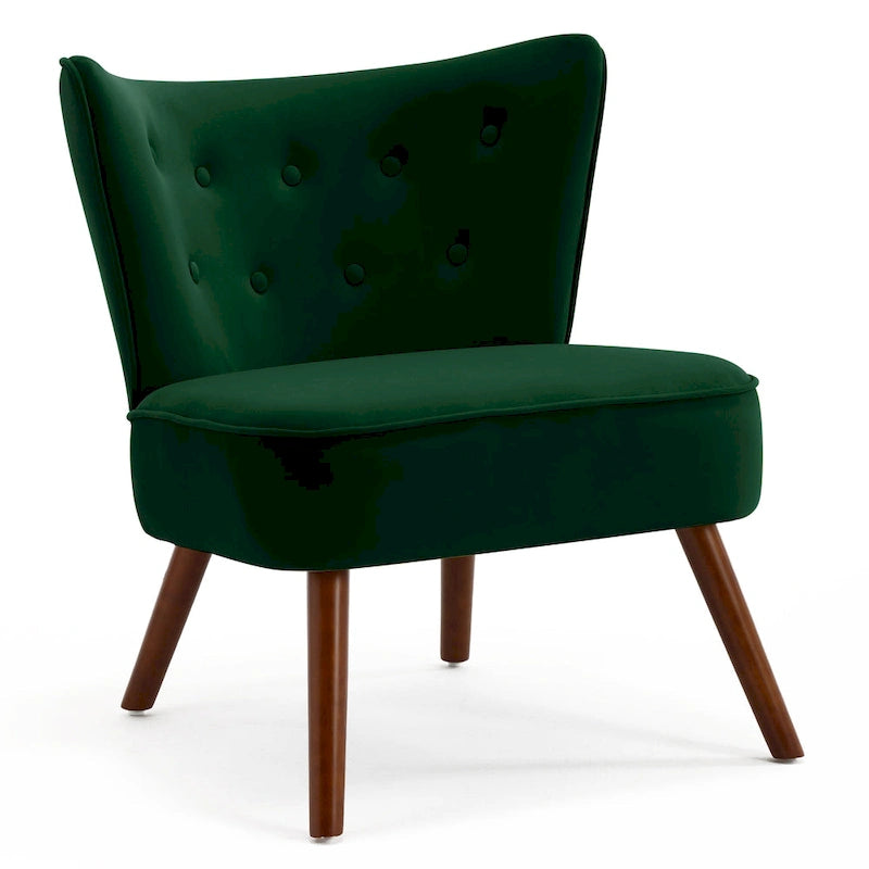 Poltrona d'accento in velluto trapuntato Poltroncina da salotto imbottita - 27,6 L x 28 P x 31,3 H