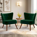 Poltrona d'accento in velluto trapuntato Poltroncina da salotto imbottita - 27,6 L x 28 P x 31,3 H