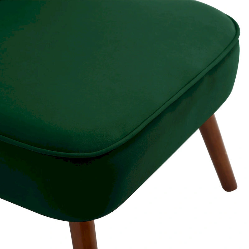Poltrona d'accento in velluto trapuntato Poltroncina da salotto imbottita - 27,6 L x 28 P x 31,3 H