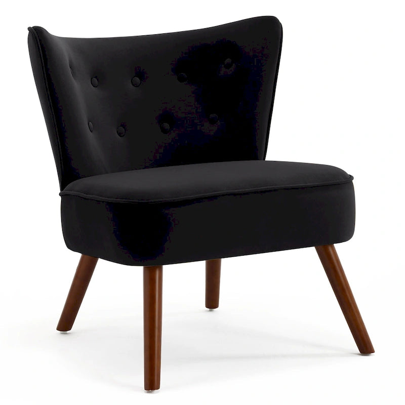 Poltrona d'accento in velluto trapuntato Poltroncina da salotto imbottita - 27,6 L x 28 P x 31,3 H