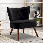 Poltrona d'accento in velluto trapuntato Poltroncina da salotto imbottita - 27,6 L x 28 P x 31,3 H