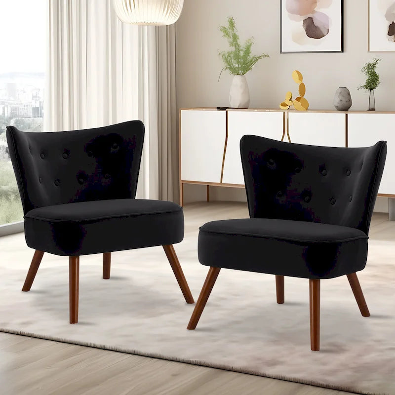 Poltrona d'accento in velluto trapuntato Poltroncina da salotto imbottita - 27,6 L x 28 P x 31,3 H