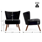 Poltrona d'accento in velluto trapuntato Poltroncina da salotto imbottita - 27,6 L x 28 P x 31,3 H