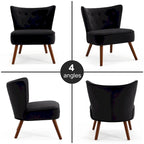 Poltrona d'accento in velluto trapuntato Poltroncina da salotto imbottita - 27,6 L x 28 P x 31,3 H