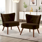 Poltrona d'accento in velluto trapuntato Poltroncina da salotto imbottita - 27,6 L x 28 P x 31,3 H