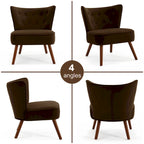 Poltrona d'accento in velluto trapuntato Poltroncina da salotto imbottita - 27,6 L x 28 P x 31,3 H