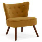 Poltrona d'accento in velluto trapuntato Poltroncina da salotto imbottita - 27,6 L x 28 P x 31,3 H