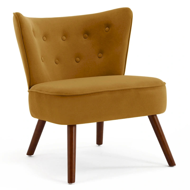 Poltrona d'accento in velluto trapuntato Poltroncina da salotto imbottita - 27,6 L x 28 P x 31,3 H