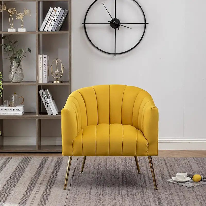 Sedia da toeletta moderna Glam in velluto con gambe in metallo dorato