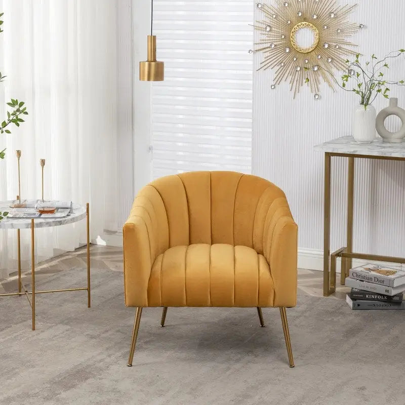 Sedia da toeletta moderna Glam in velluto con gambe in metallo dorato