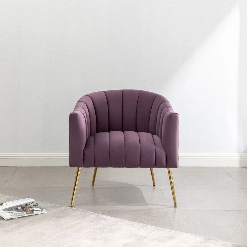 Sedia da toeletta moderna Glam in velluto con gambe in metallo dorato