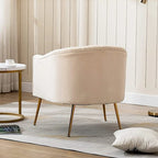 Sedia da toeletta moderna Glam in velluto con gambe in metallo dorato