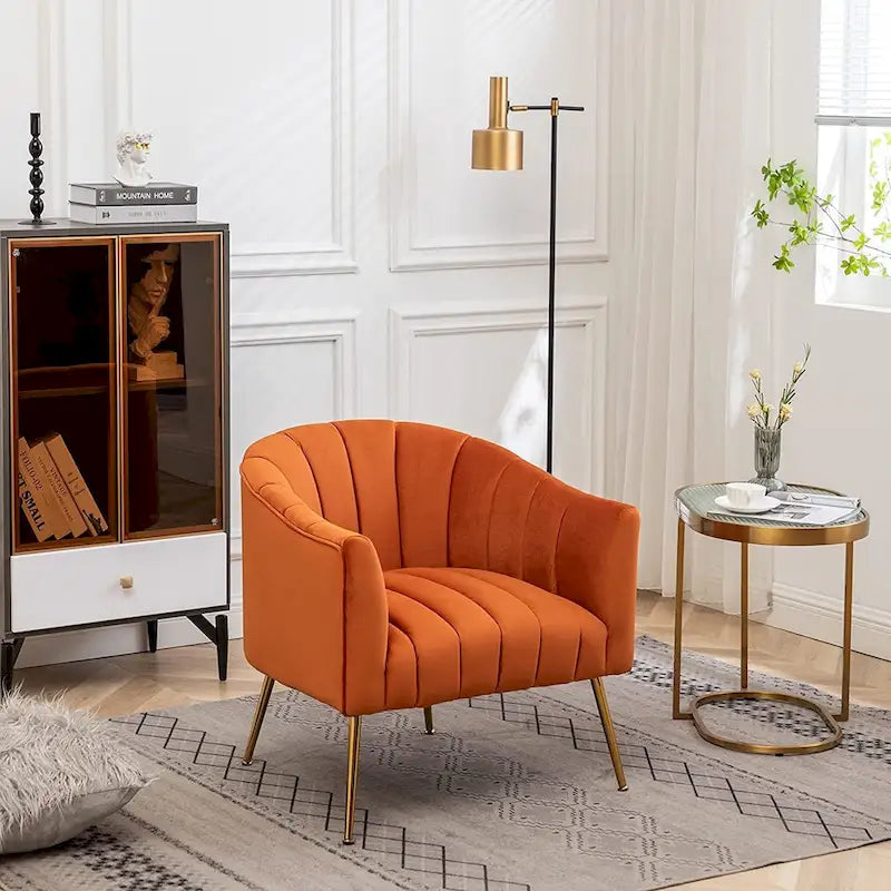 Sedia da toeletta moderna Glam in velluto con gambe in metallo dorato