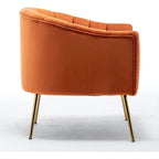 Sedia da toeletta moderna Glam in velluto con gambe in metallo dorato