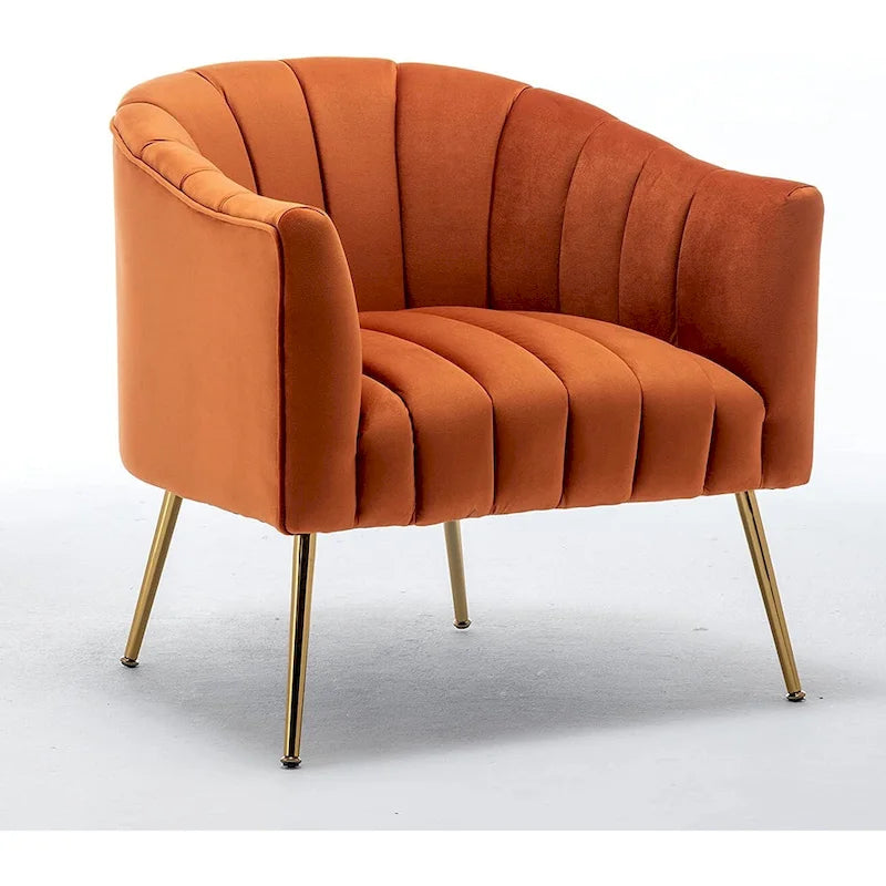 Sedia da toeletta moderna Glam in velluto con gambe in metallo dorato