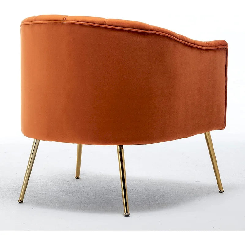 Sedia da toeletta moderna Glam in velluto con gambe in metallo dorato
