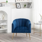 Sedia da toeletta moderna Glam in velluto con gambe in metallo dorato