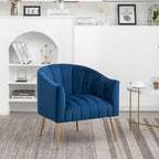 Sedia da toeletta moderna Glam in velluto con gambe in metallo dorato