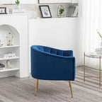 Sedia da toeletta moderna Glam in velluto con gambe in metallo dorato