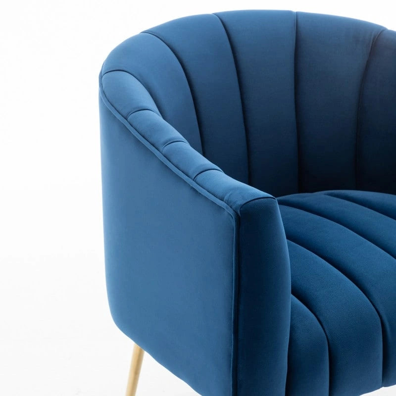 Sedia da toeletta moderna Glam in velluto con gambe in metallo dorato
