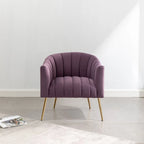 Sedia da toeletta moderna Glam in velluto con gambe in metallo dorato