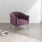 Sedia da toeletta moderna Glam in velluto con gambe in metallo dorato