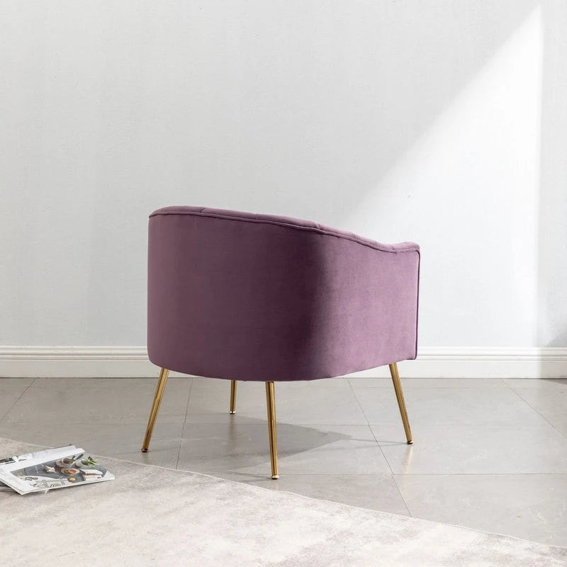 Sedia da toeletta moderna Glam in velluto con gambe in metallo dorato