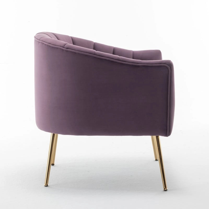 Sedia da toeletta moderna Glam in velluto con gambe in metallo dorato